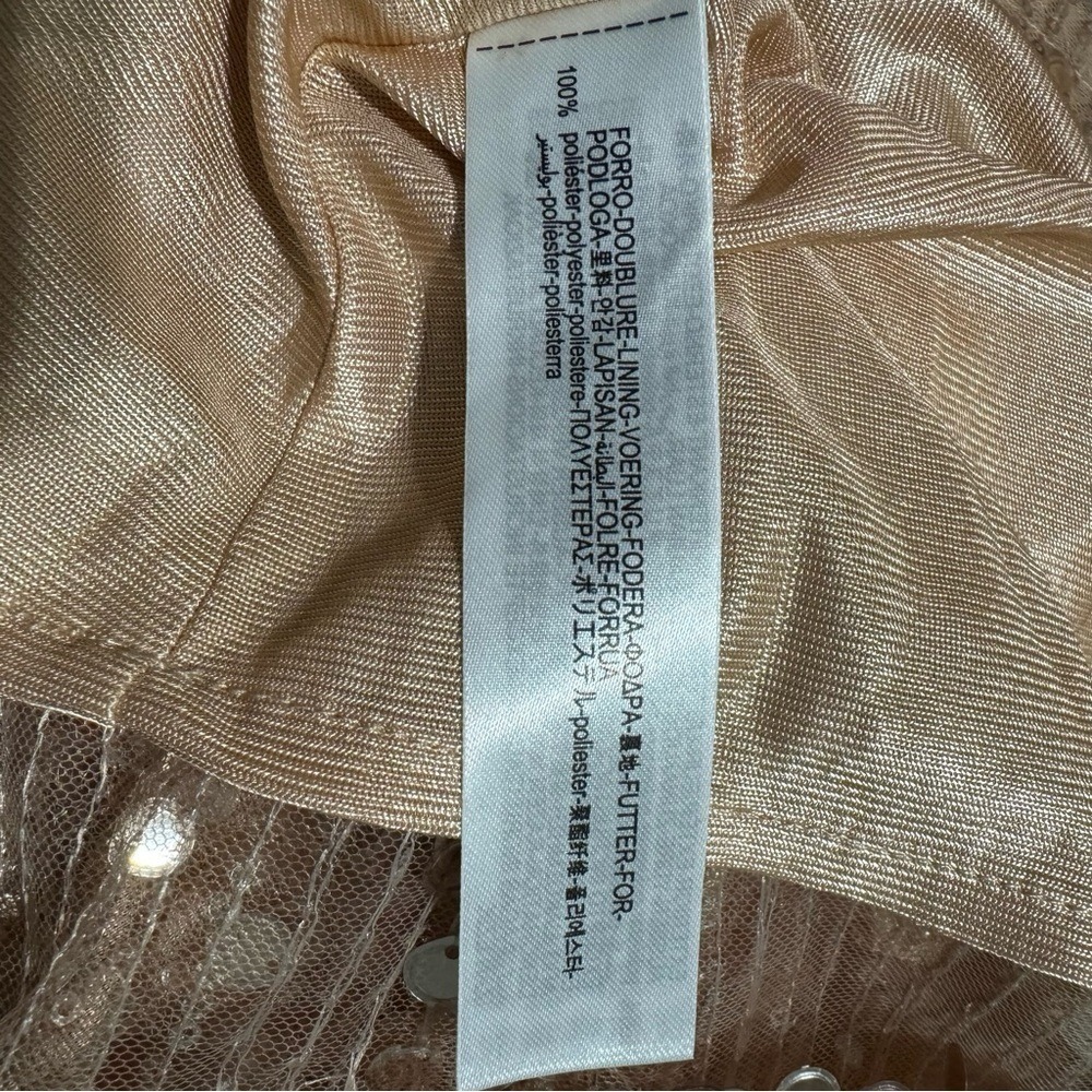 Zara New Gold High Waist Christmas‎ Long Sequin Skirt Size L A-Line Silhouette - Picture 12 of 14
